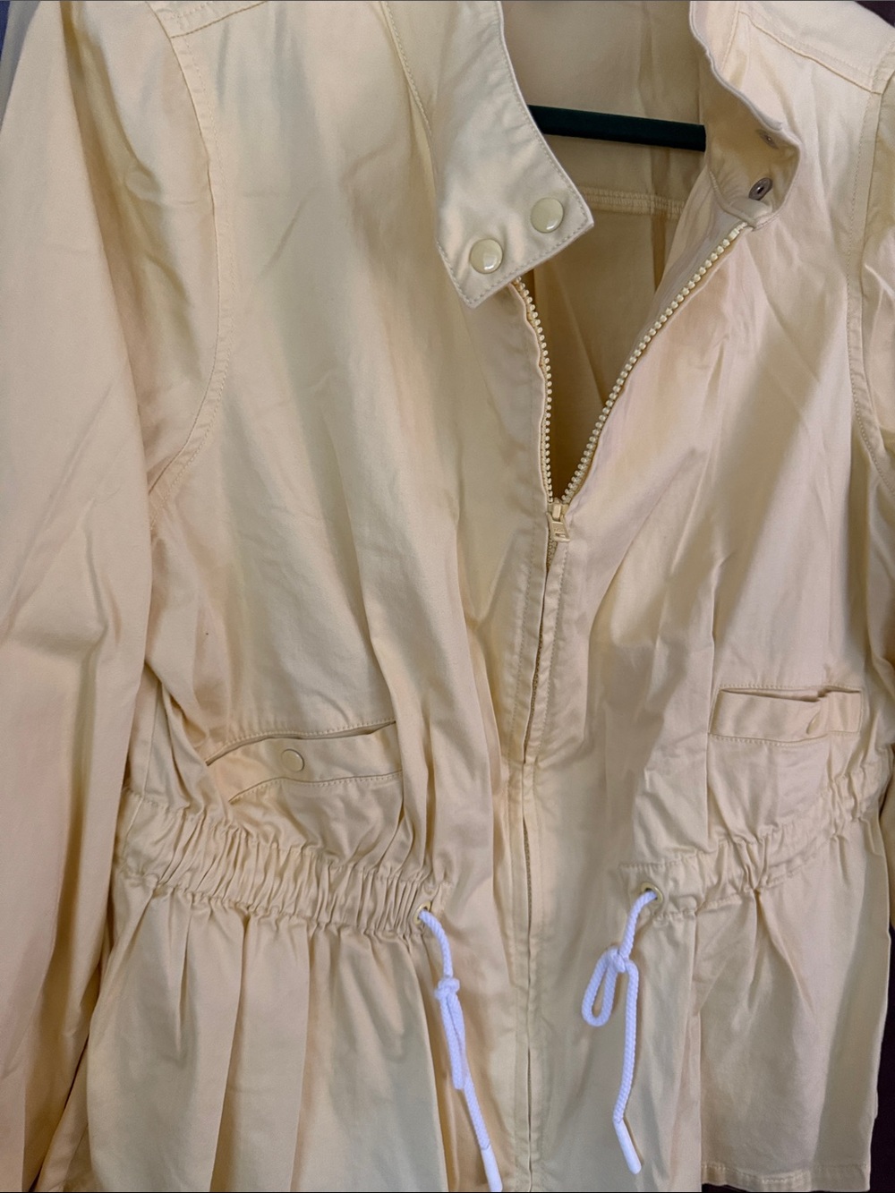 Lane Bryant Pale Yellow Drawstring Waist Utility Jacket - Picture 4 of 6